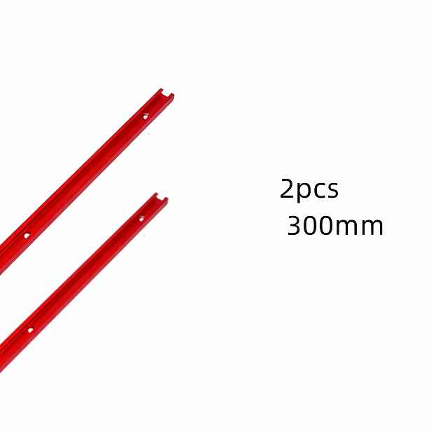 TEMU 2ks 19-Typ 300mm T-drážka pro dřevoobrábění, Červená, Modrá, Stříbrná, Tři barvy, Příslušenství pro stolní pila, Nářadí pro dřevoobrábění