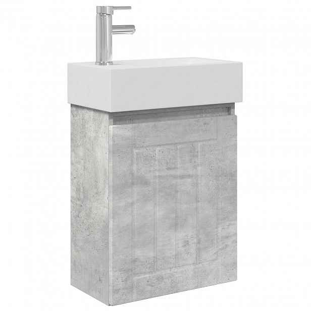 vidaXL Koupelnová skříňka s baterií Betonově šedá 45,5 x 25,5 x 84 cm