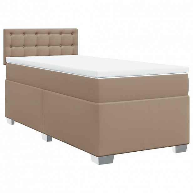vidaXL Box spring postel s matrací cappuccino 90x190 cm umělá kůže