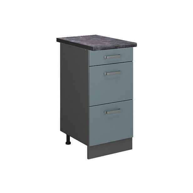 Vicco SPODNÍ SKŘÍŇKA KUCHYŇSKÉ LINKY R-Line Modrošedá 40 cm se zásuvkami, PD Antracit