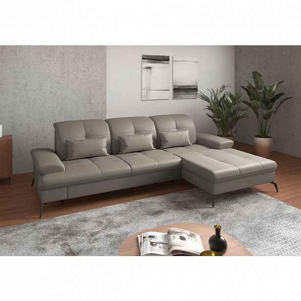 Sit & More ROHOVÁ SEDAČKA, textil, kůže, šedá