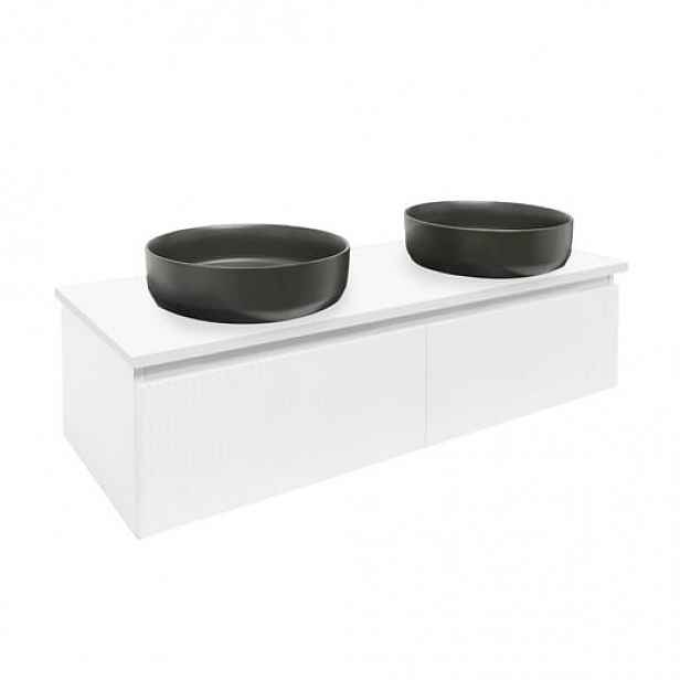 Koupelnová skříňka s krycí deskou SAT Evolution 118x30x44,8 cm bílá mat SATEVO120WMD