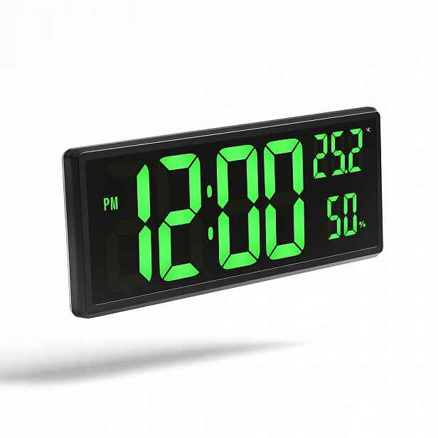 Velký Průmyslový Nástěnný Hodinový Stroj LCD Vlhkost Teplota Datum Usb Budík