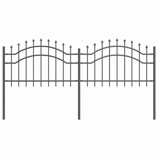 vidaXL Zahradní plot WOERDEN 240 x 115 cm Práškově lakovaná ocel Šedá
