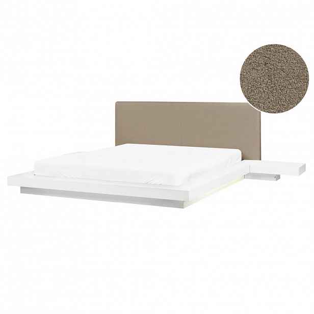 Beliani POSTEL s LED 160/200 cm MDF deska Taupe Zen