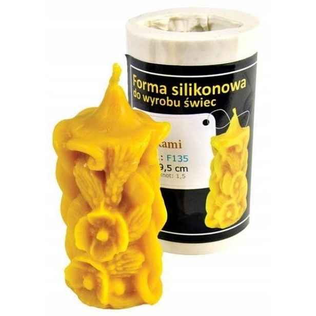 Silikonová Forma na svíčky Svíčka S Máky 9,5 cm