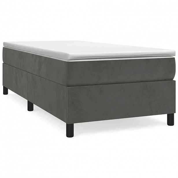 vidaXL Rám postele s boxspringem tmavě šedá 80 x 200 cm samet