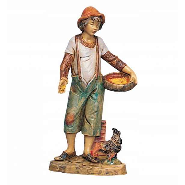 Figurka firmy Fontanini – hostitel krmí slepici 12 cm