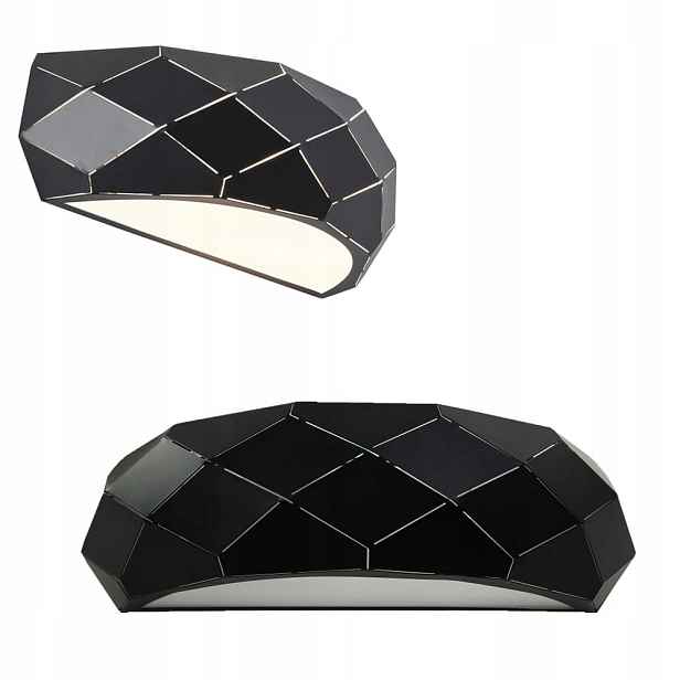 Nástěnné svítidlo Reus černé s geometrickým tvarem do obývacího pokoje na E27 Light Prestige