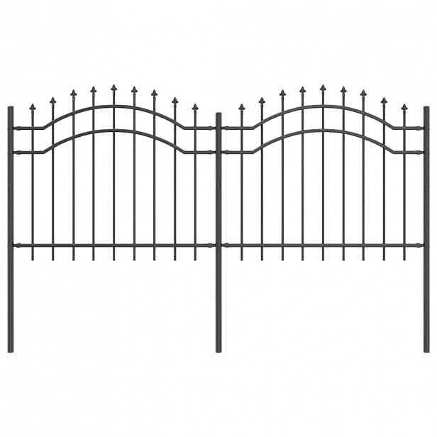 vidaXL Zahradní plot WOERDEN 240 x 140 cm Práškově lakovaná ocel Šedá