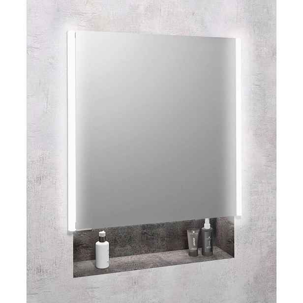 Sapho Integra - Zápustná zrcadlová skříňka s LED osvětlením, 65x70 cm, zrcadlo/titan alu IN065