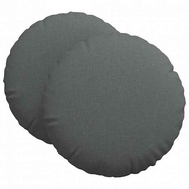 vidaXL Polštáře na sedadla 2 ks Textil Tmavě šedá Ø80 x 29 cm