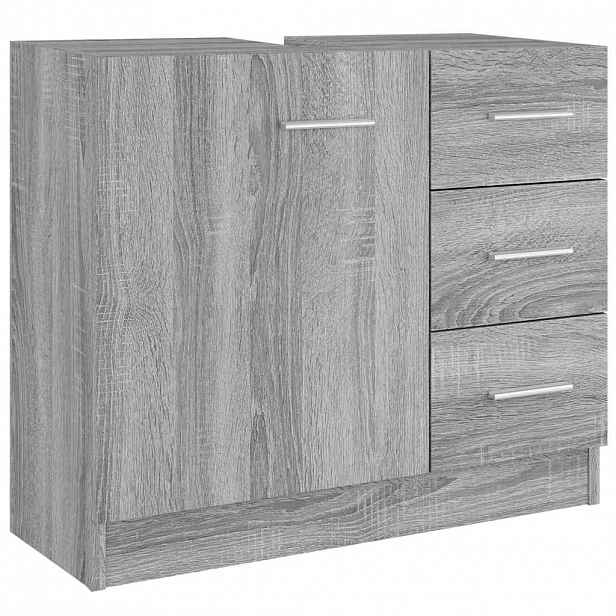 vidaXL Skříňka pod umyvadlo šedá sonoma 63x30x54 cm kompozitní dřevo