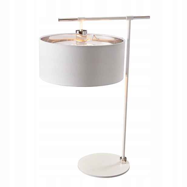 Stolní lampa bílá niklová leštěná retro 65 cm Elstead