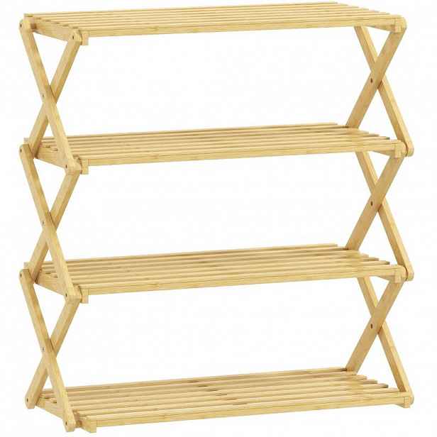 Modfu BOTNÍK z bambusu 60x29x67 cm přírodní skládací se 4 policemi, bez montáže