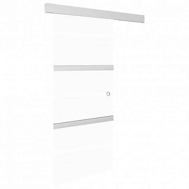 vidaXL Posuvné dveře s měkkými zarážkami ESG sklo a hliník 76 x 205 cm