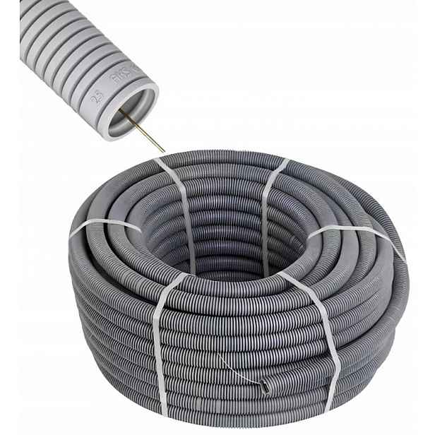 Husí Krk S Pilotem Chránič kabelů pro kabely Rkgl 25/19 mm 320N Šedá 50 m Aks