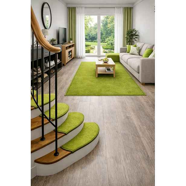 Nášlapy na schody Eton zelený obdélník, samolepící - 25x80 obdélník (rozměr včetně ohybu) Vopi