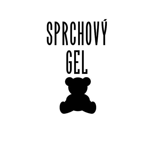 Označto Štítek/nálepka do koupelny Sprchový gel - SLIM - medvídek Barva písma: Stříbrná