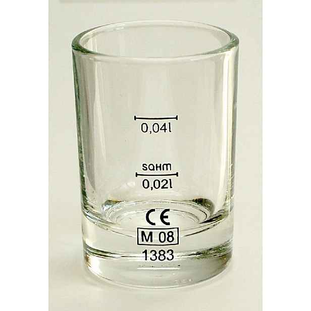 sklen. 20/40ml, 1ks, GLADKY, cejch, panák (min.obj.6ks)