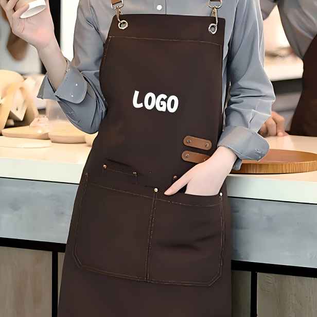 TEMU 1 ks Vlastní plátěná zástěra, Vysoká kvalita, pro catering a kuchyňské práce