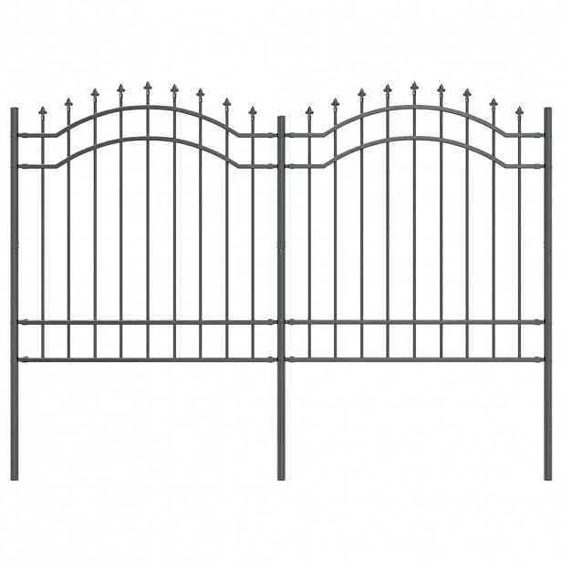 vidaXL Zahradní plot WOERDEN 240 x 165 cm Práškově lakovaná ocel Šedá