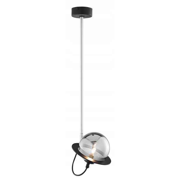 Závěsná lampa Jupiter Planet černá niklová, skleněná koule, 1xG9 14W