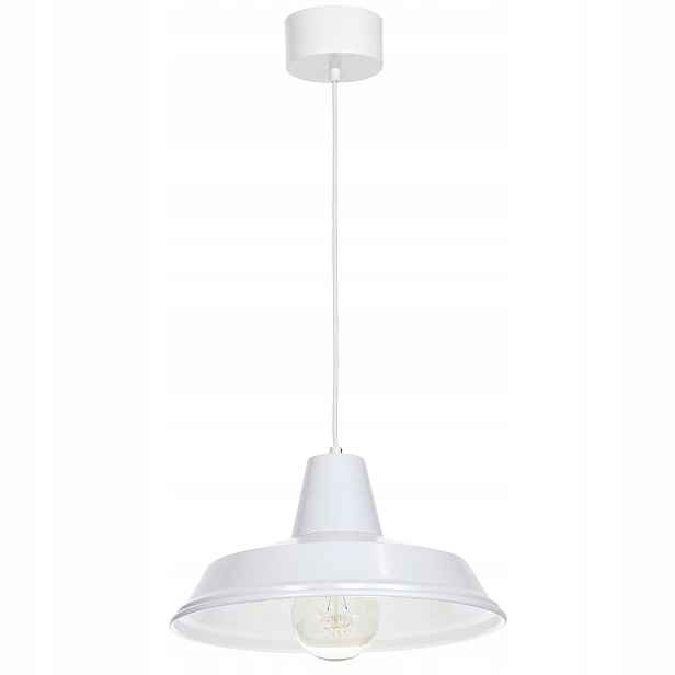 Závěsná lampa loftová bílá kulatá 36 cm do kuchyně Luminex