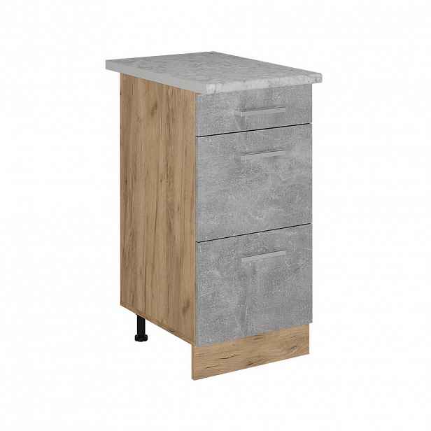 Vicco SPODNÍ SKŘÍŇKA KUCHYŇSKÉ LINKY R-Line Beton 40 cm se zásuvkami, AP mramor