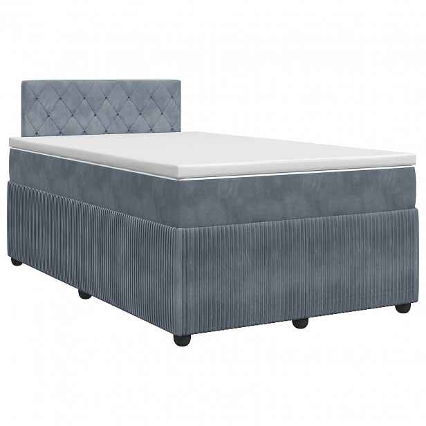 vidaXL Postel boxspring s matrací s čelo Tmavě šedá 120 x 190 cm Samet