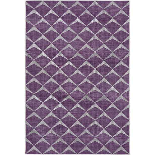 Koberec fialový sisal, plochý na terasu, vnější vnitřní 200 x 290 cm