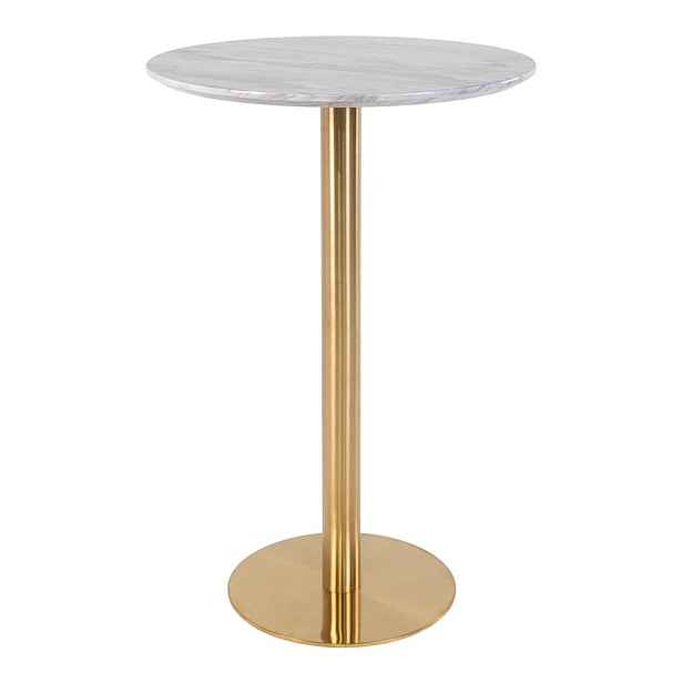 Kulatý barový stůl s deskou v dekoru mramoru ø 70 cm Bolzano – House Nordic