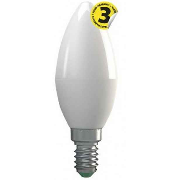 LED žárovka Emos ZQ3210, E14, 4W, svíčka, čirá, teplá bílá