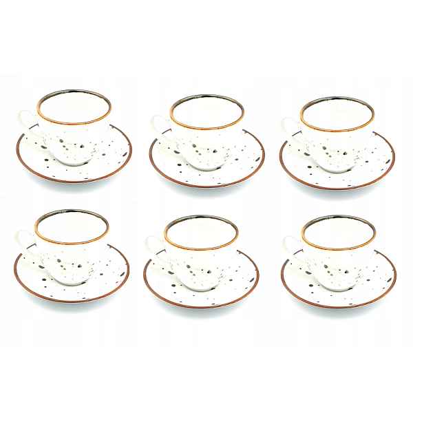 Sada šálků podšálků Bogucice alumina Cottage White 300 ml servis 12 ks