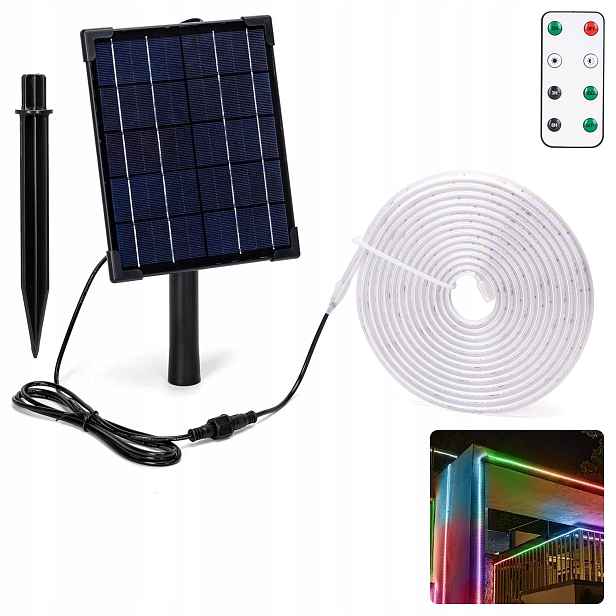 Solární páska LED-5m-50W-RGB-500 lm-IP65