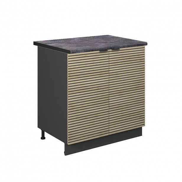 Vicco SPODNÍ SKŘÍŇKA KUCHYŇSKÉ LINKY Fame-Line, Dubový panel/Antracit, 80 cm pracovná doska antracitová