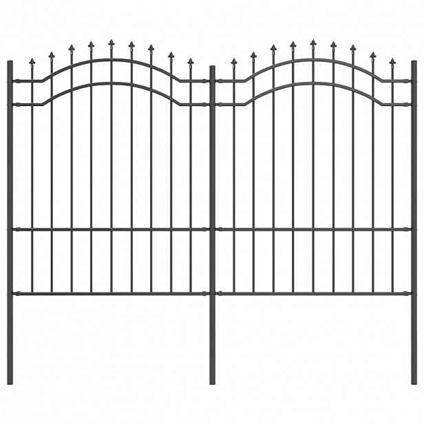 vidaXL Zahradní plot WOERDEN 240 x 190 cm Práškově lakovaná ocel Šedá