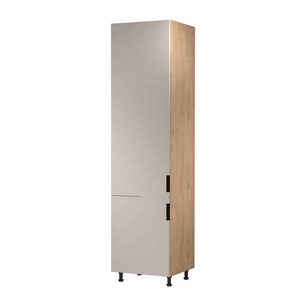 Vysoká kuchyňská skříň SALERNO - šířka 60 cm, dub / béžová, levé provedení