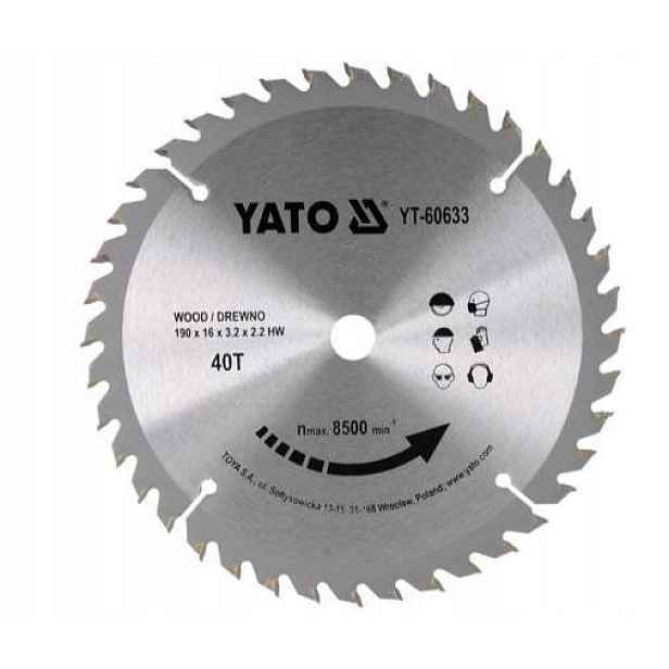 Yato Kotoučová Pila Na Dřevo 190X40TX16 MM YT-60633 YT-60633