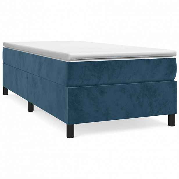 vidaXL Rám postele s boxspringem tmavě modrý 80x200 cm samet