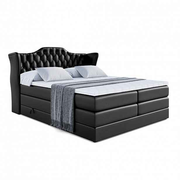 ALTDECOR POSTEL boxspring VILA KING – 200 x 200 – H3/H4 – vysoce lesklá černá