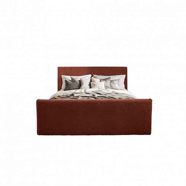 Kaiser Möbel KONTINENTÁLNÍ POSTEL s úložným prostorem a topperem LAMM tkanina Sven Měděná 120x200 cm H3-Bonell