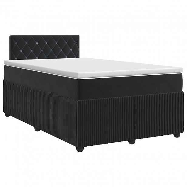 vidaXL Postel boxspring s matrací Černá 120 x 190 cm Samet