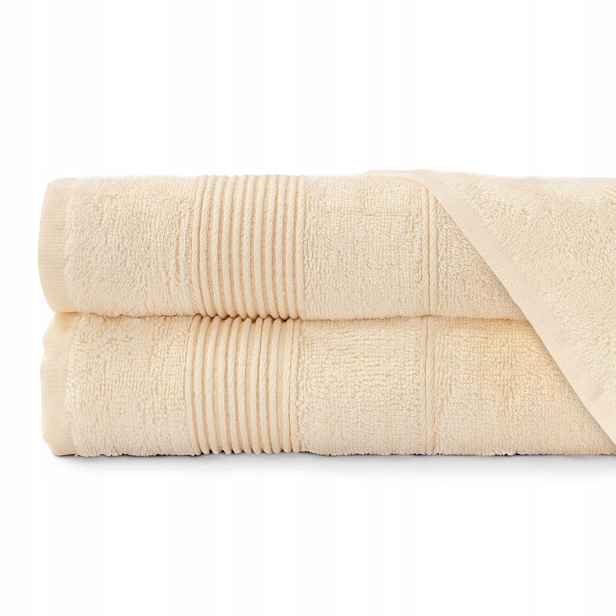 2x Bambusový koupelový ručník 70x140 Krém 500 g/m2 Sada
