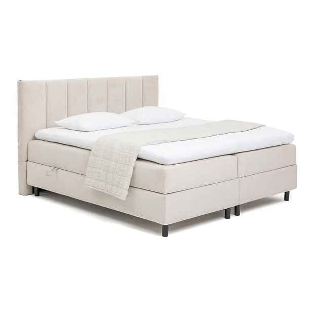 Béžová boxspring postel s úložným prostorem 160x200 cm Elva Bold Line – Bonami Selection
