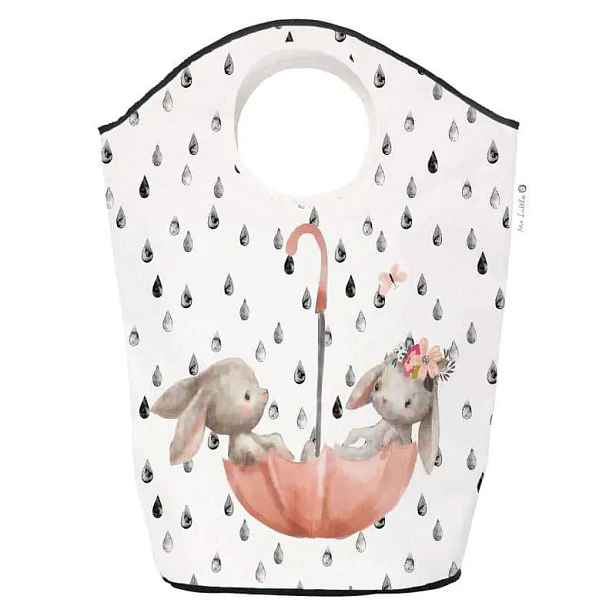 Butter Kings  Koš na prádlo a hračky Forest School-Bunnies in the Rain (80l)