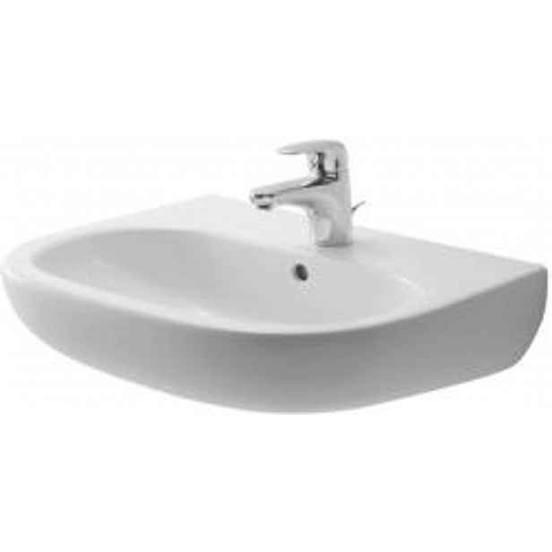 Duravit D-Code - Umyvadlo 55x43 cm, s přepadem, otvor pro baterii, bílá 2310550000