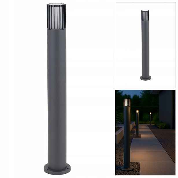 Šedý osvětlovací sloupek Ribo s odolným zahradním designem Tk Lighting