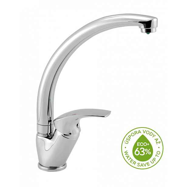 Dřezová baterie Novaservis Metalia ECO+ s otočným ramínkem chrom 57014,0E
