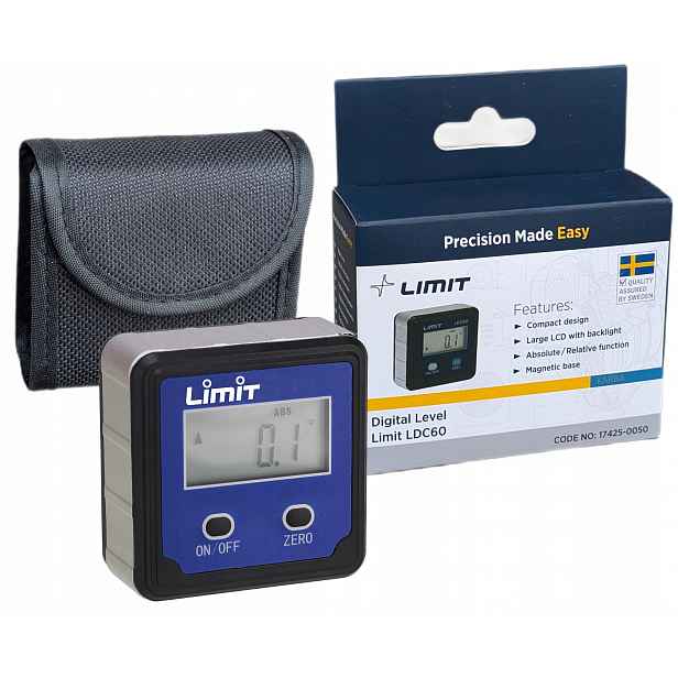 Digitální vodováha a úhloměr Limit s magnetem, kostka